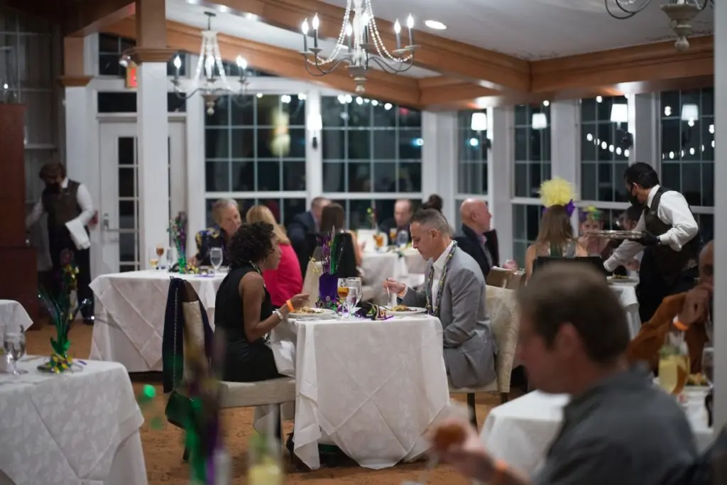 All three dining rooms at The Houstonian's Manor House entertained Mardi Gras guests. (Photo by Daniel Ortiz)