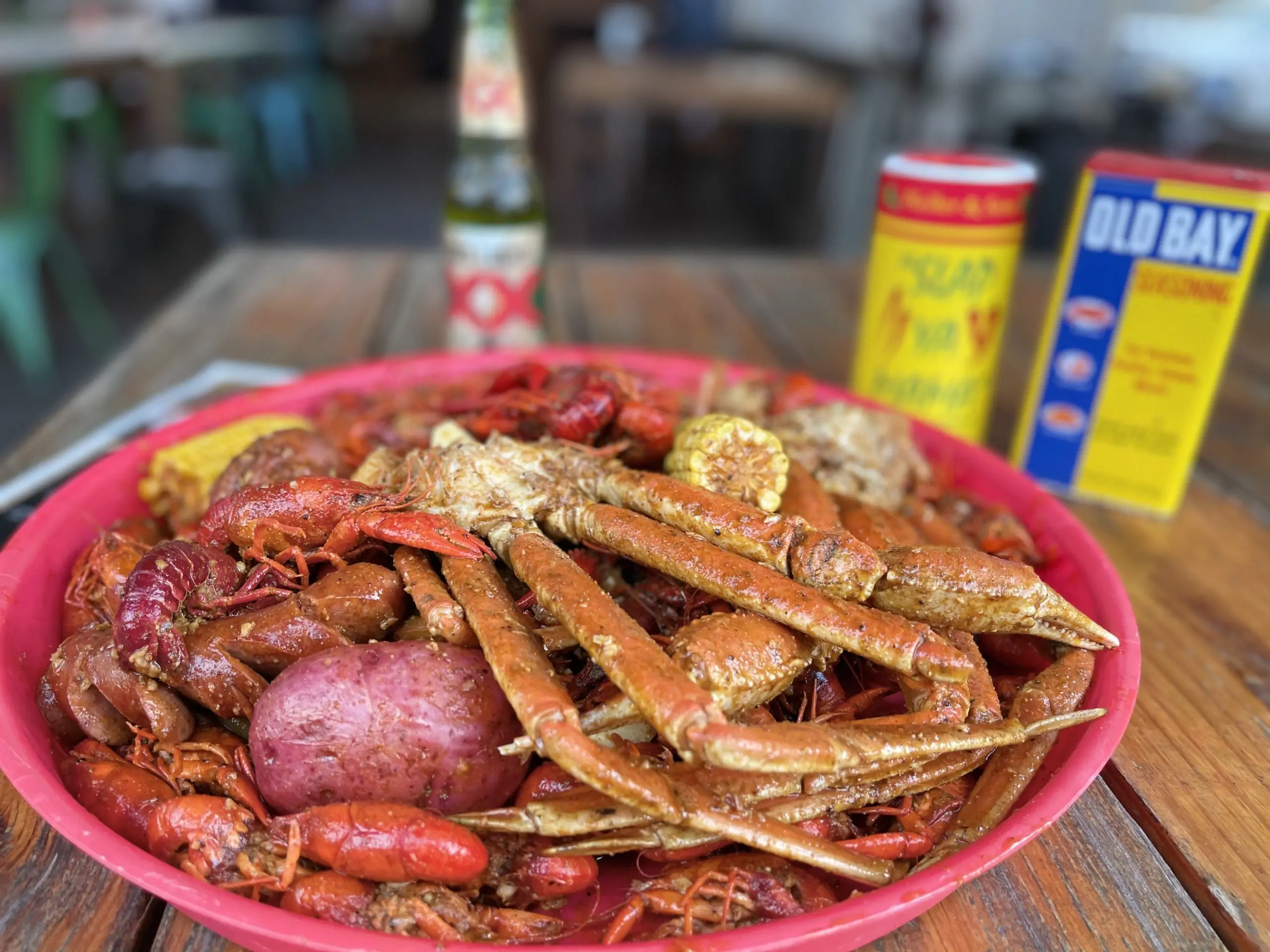 Houston Super Bowl takeout Patio at the Pit Room crawfish