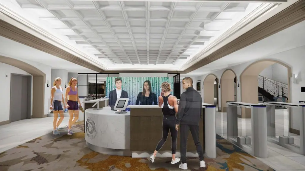 A rendering of the lobby of The Houstonian Club as imagined in the massive renovation project.