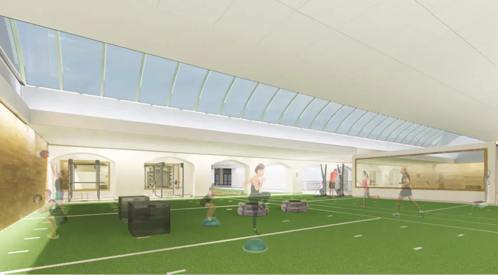 A turf room to be included in the $23.5 million renovation of The Houstonian Club.