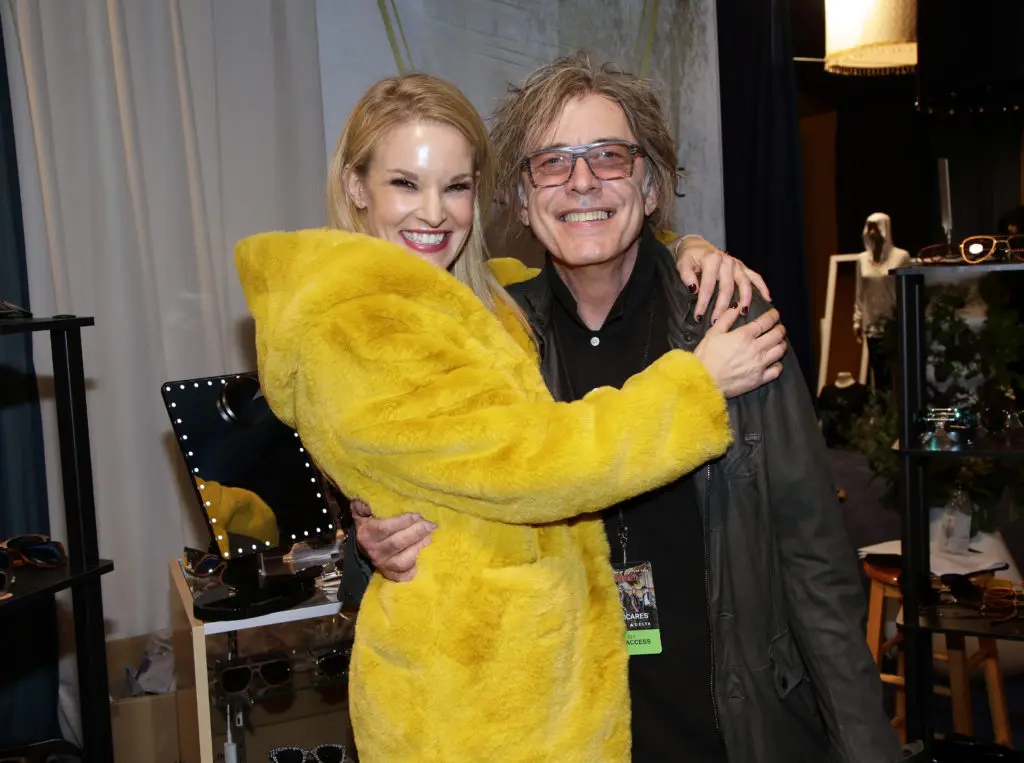Transparent sunglasses founder Margot Hogan with musician Cheap Trick. (Instagram photo)