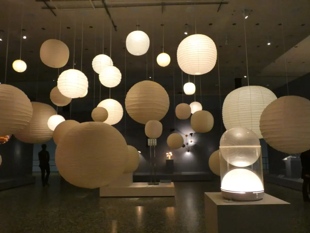Isamu Noguchi, manufactured by Ozeki & Co., Ltd., Akari Lamps, designed c. 1951, made c. 2000s. (Photo by Tarra Gaines)