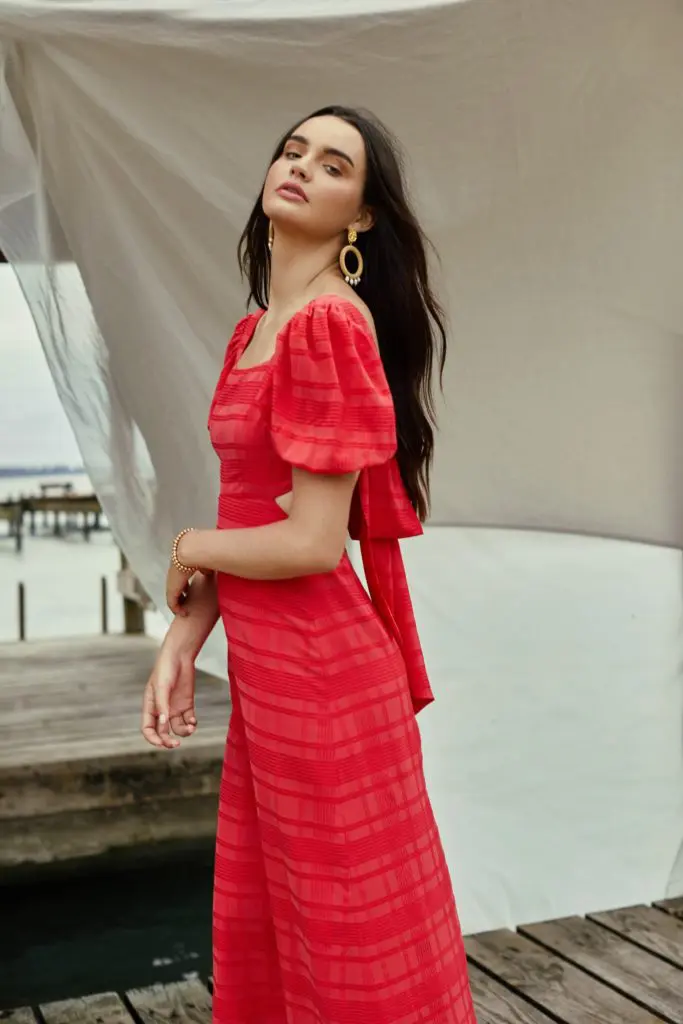 Designer Christy Lynn Lee's Jacqueline dress for her namesake, Christy Lynn, fashion firm.
