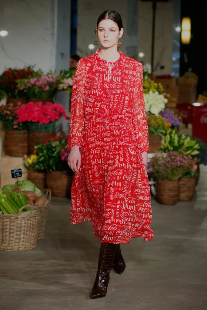 Jason Wu Coca-Cola logo dress in many languages. (Photo courtesy of Jason Wu)