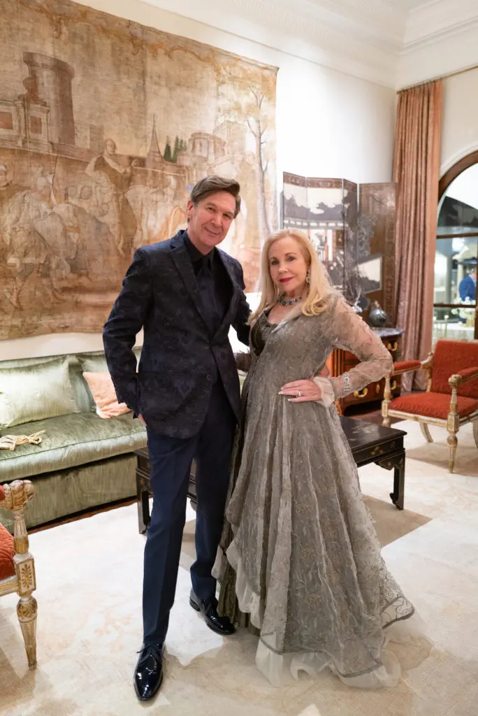 John Jamail Jr. and Carolyn Farb attend the engagement party of Frances Moody and Tony Buzbee.