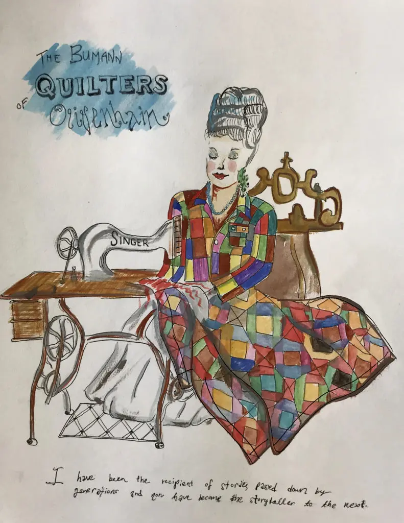 The STAN fall collection honors the quilters of the past. (Sketch courtesy of STAN)