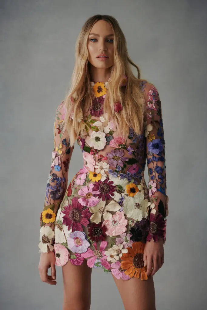 Oscar de la Renta floral applique minidress. (Photo courtesy of Oscar de la Renta)