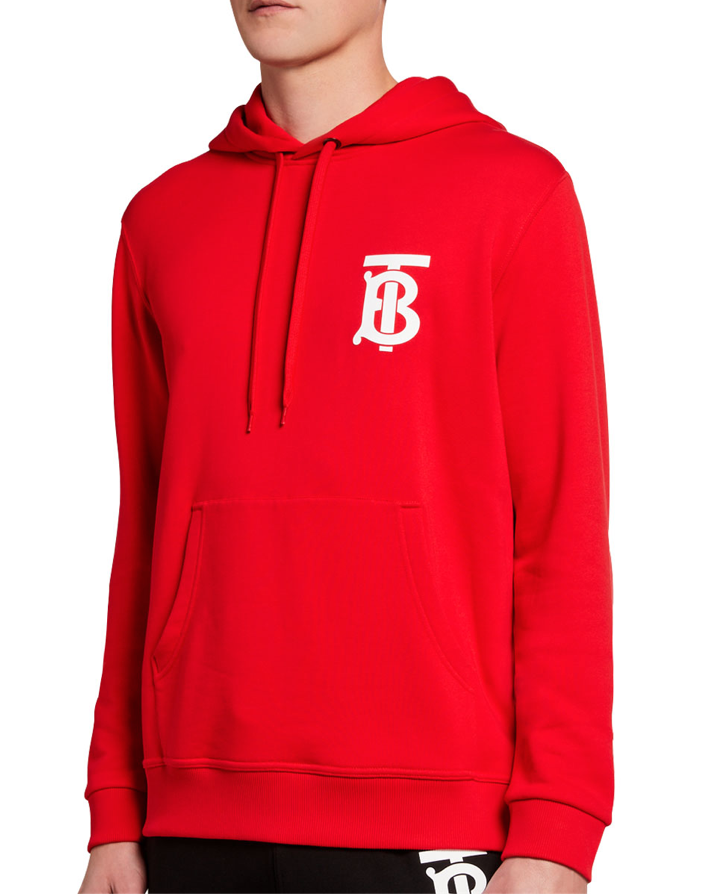 Stay casual but in the holiday spirit with this red Burberry hoodie. Available at Neiman Marcus and neimanmarcus.com.