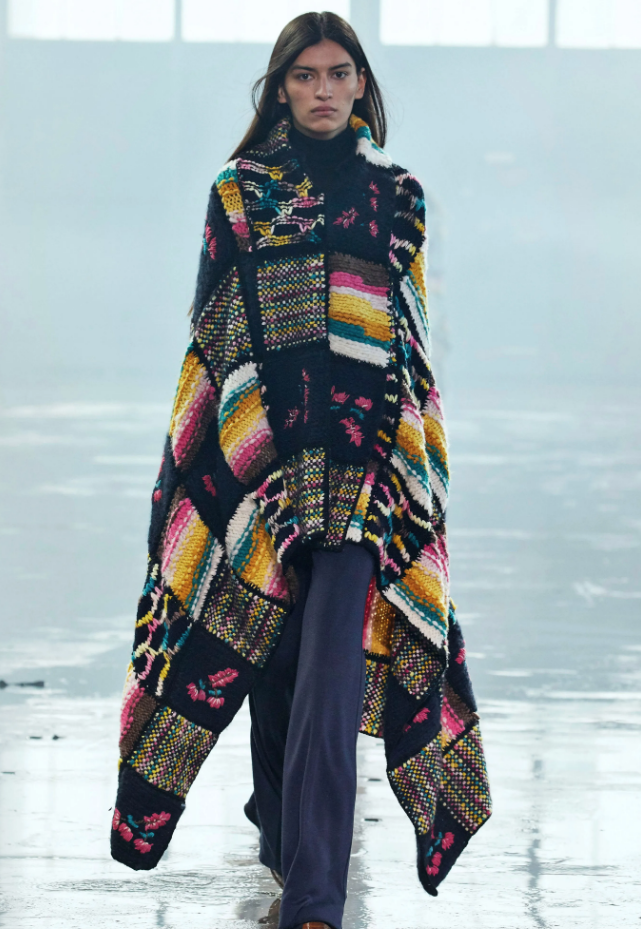 Gabriela Hearst patchwork quilt poncho. (Photo courtesy of Gabriela Hearst)