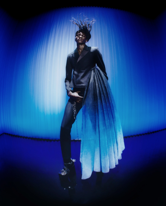 Harris Reed tuxedo with tulle inset. (Photo courtesy of Harris Reed)