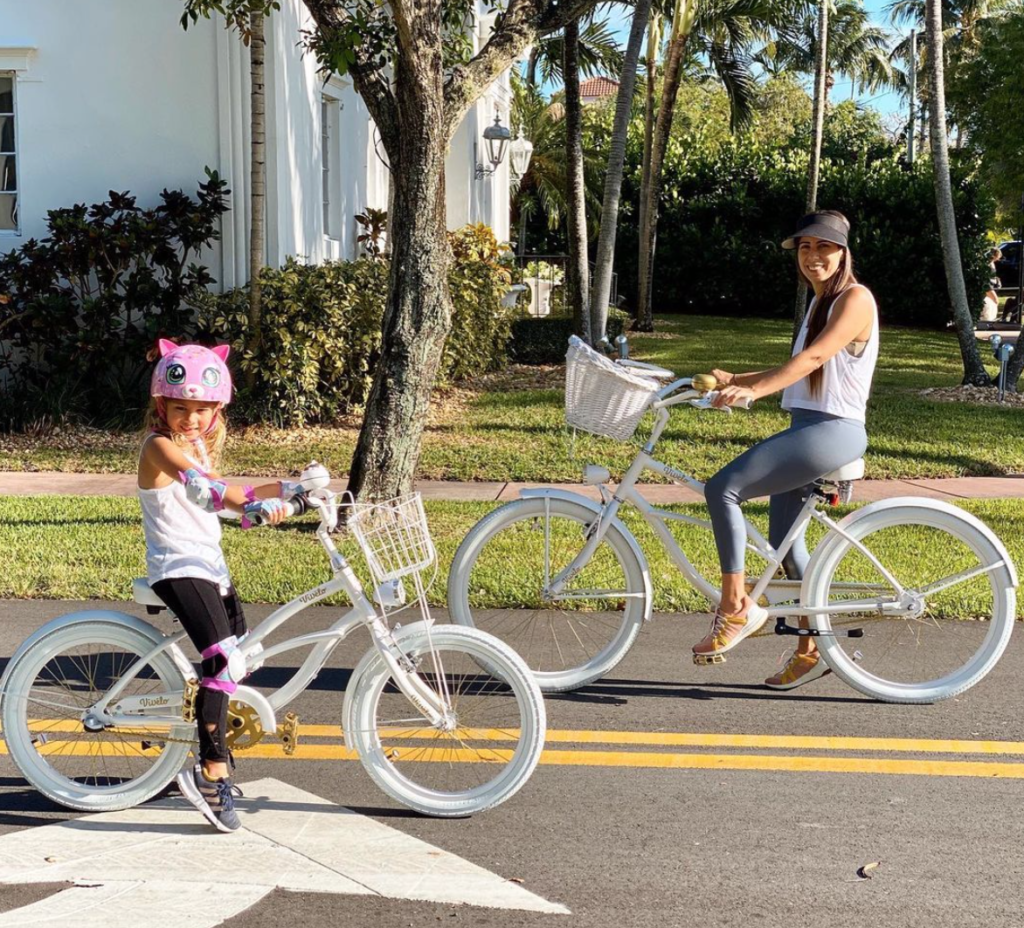The matching mother/daughter bicycles from Vivelo.  The company's  kids cruisers allow the whole family to own a bike as unique as they are.