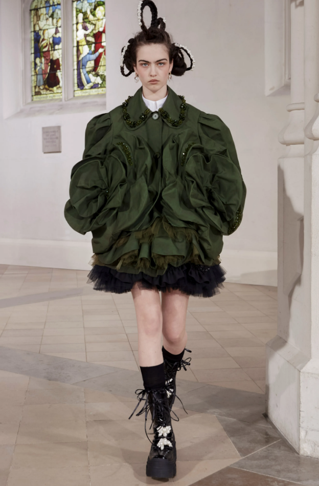 Simone Rocha coat with 3-D silk flowers. (Photo courtesy of Simone Rocha)