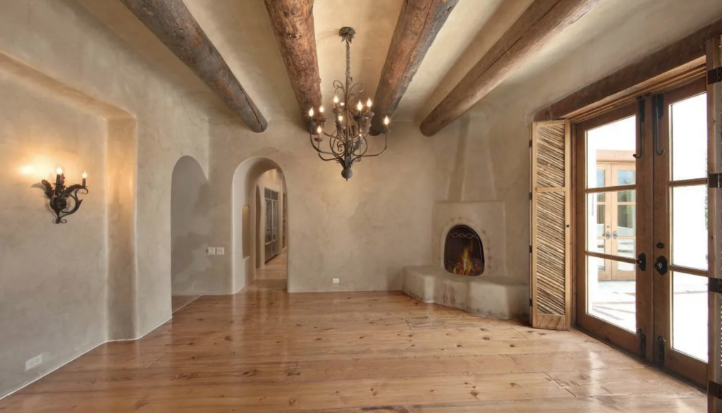 Yellow pine floors and saguaro cactus rib shutters are found throughout the San Antonio home of George Strait.(Photo by LRES)