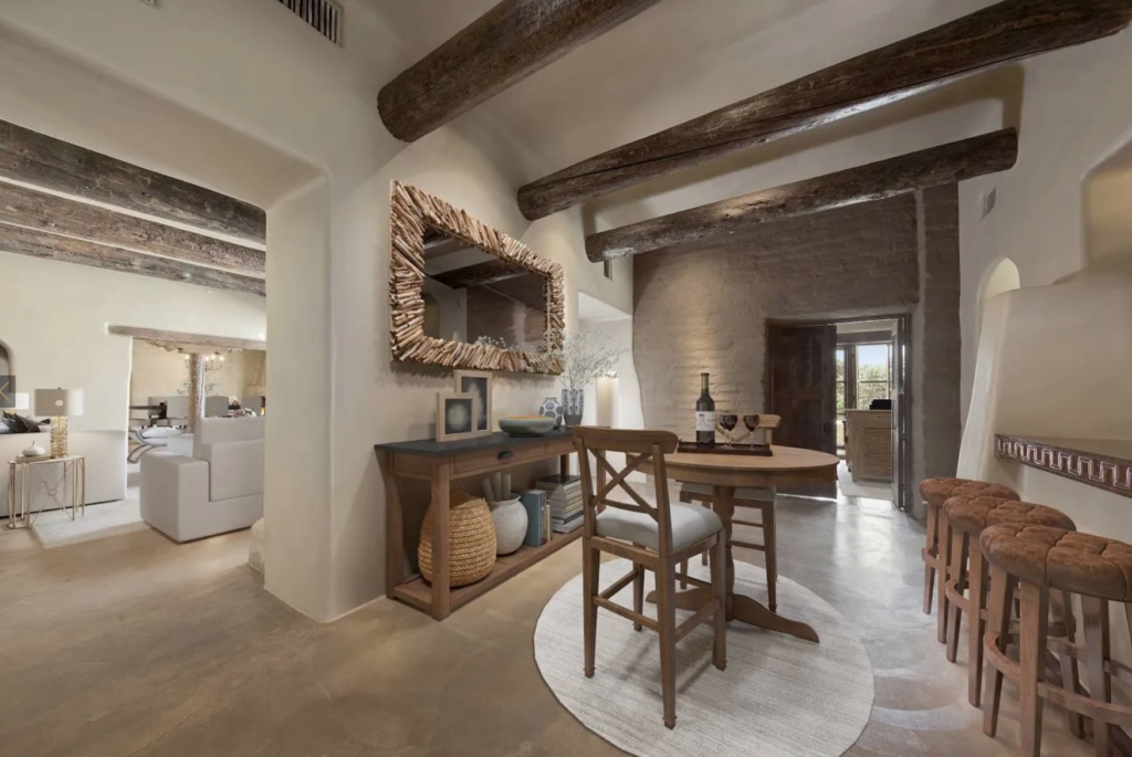 Open interior space of the George Strait home in San Antonio are ideal for large-scale entertaining. (Photo by LRES)