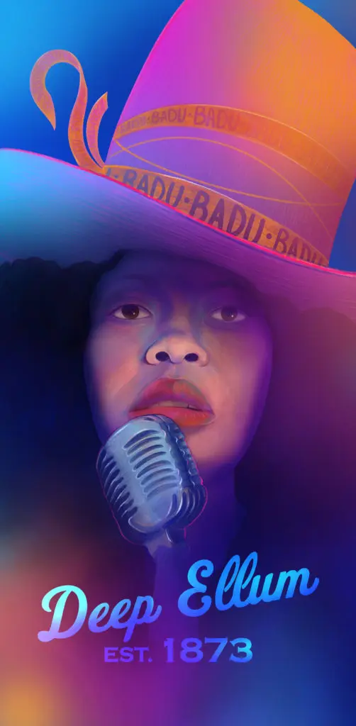 Erykah Badu was the focus of Brooklynd Turner's banner.