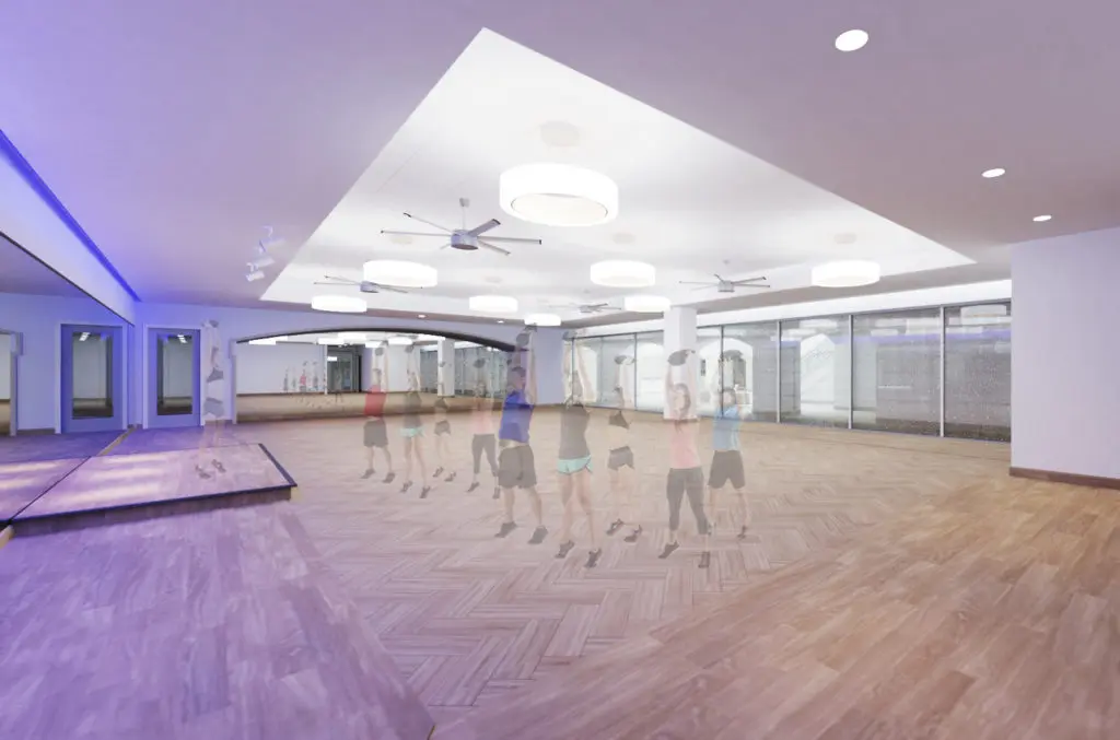 An exercise room planned for renovation of The Houstonian Club.