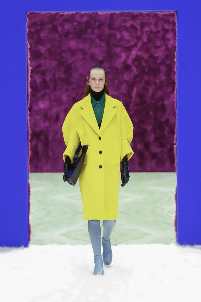 Prada yellow coat. (Photo courtesy of Prada)
