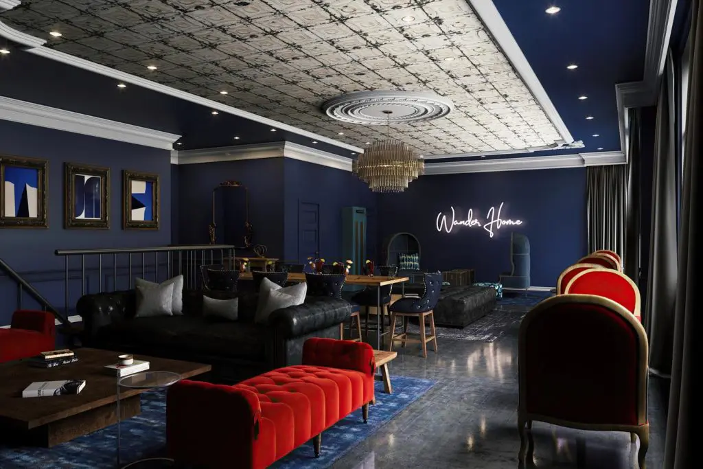 The upstairs seating area of Simona's at Colton House Hotel. (Courtesy)