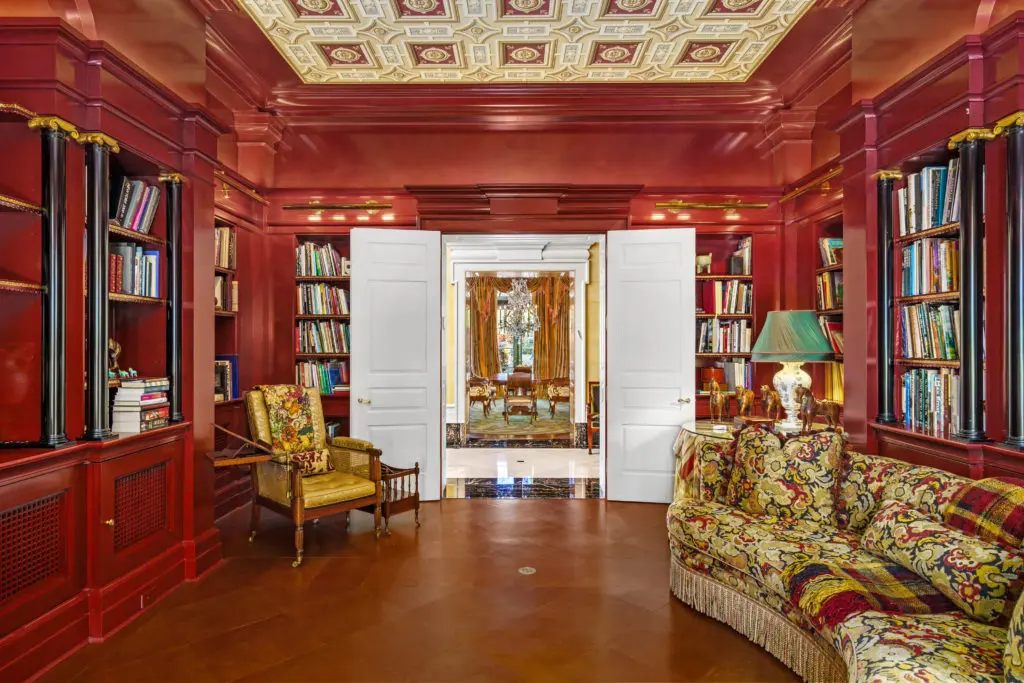Another view of the library in the Gerald Hines home in River Oaks. (Photo by Sonya Bertolino)