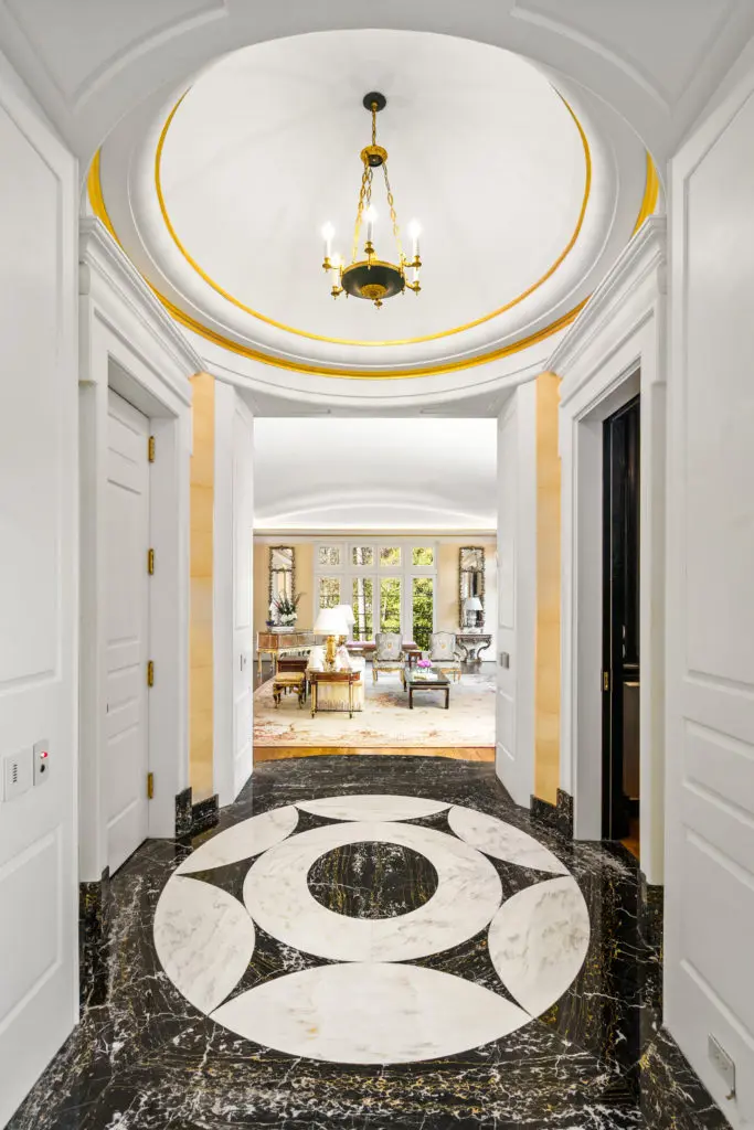 Ornate hallways in the Gerald Hines River Oaks home to lead beautifully-decorated rooms. (Photo by Sonya Bertolino)