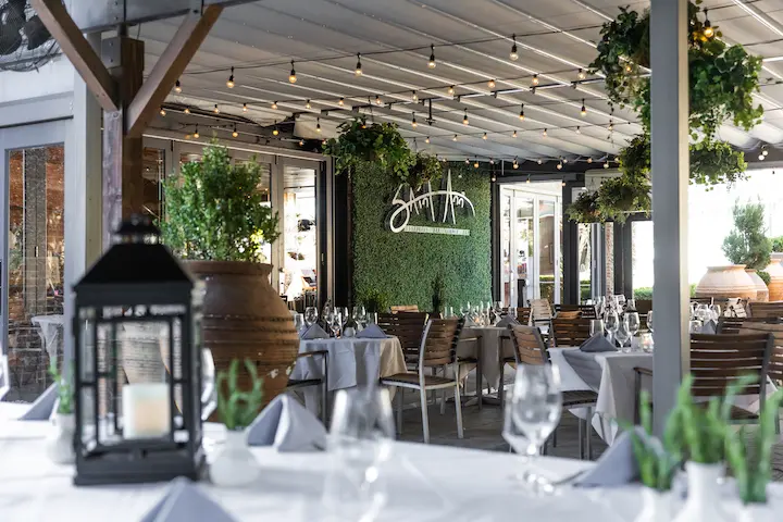 Saint Ann's outdoor patio is expansive and covered with garden vibes. (Photo by Reed J Kenney)