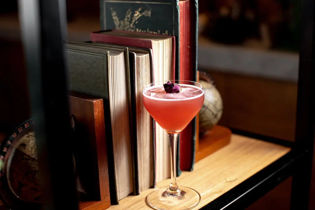 The Jack Rose at Saint Ann comes with Jim Beam apple and is just plain pretty. (Photo by Kathy Tran)