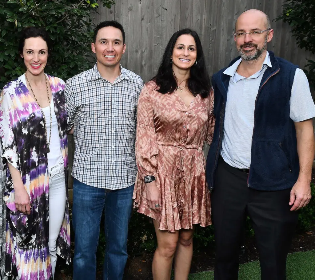 Lindsay Mousodakis, Alex Mousoudakis, Sonali Morris, Steven Morris guests at Memorial Park Conservancy virtual Picnic in the Park guests (Photo by Dave Rossman)