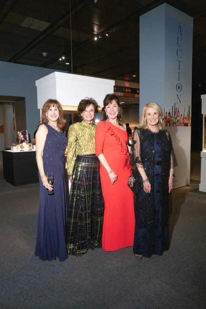 Vicki West, gala chair Bobbie Nau, Elizabeth Stein, Denise Monteleone at the Houston Museum of Natural Science 'Tour the World' gala. (Photo by Daniel Ortiz)
