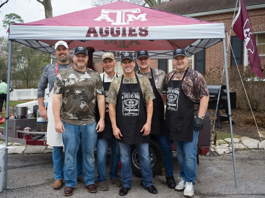 The 4 Fellas BBQ cook team joined The Houstonian's inaugural BBQ on the Bayou Cook-off. 