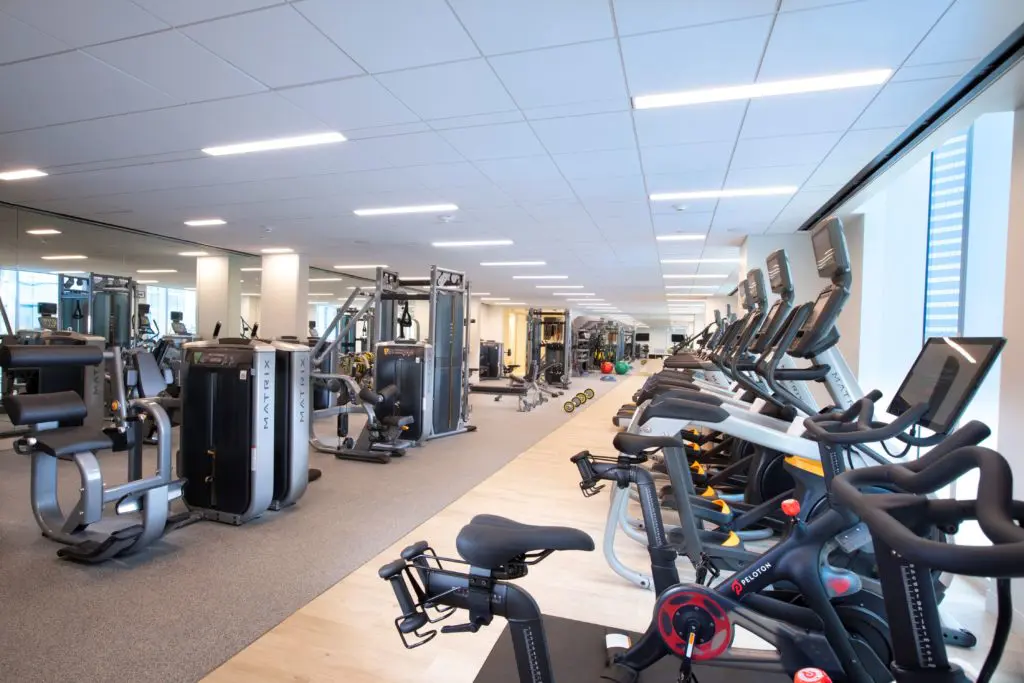 Fully equipped Fitness Studio keeps your workout routine on track. 