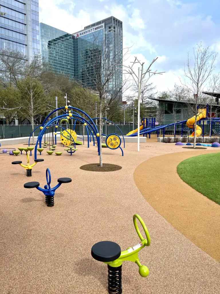 Renovation of Discovery Green's McGovern Playground doubles the amount of organized play space in the downtown park. (Photo by (Photo by Sheila Wright, Courtesy of Discovery))