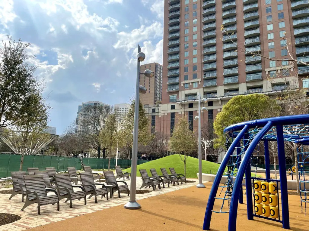 Discovery Green's McGovern Playground features the new Mendez Play Space.  (Photo by (Photo by Sheila Wright, Courtesy of Discovery))