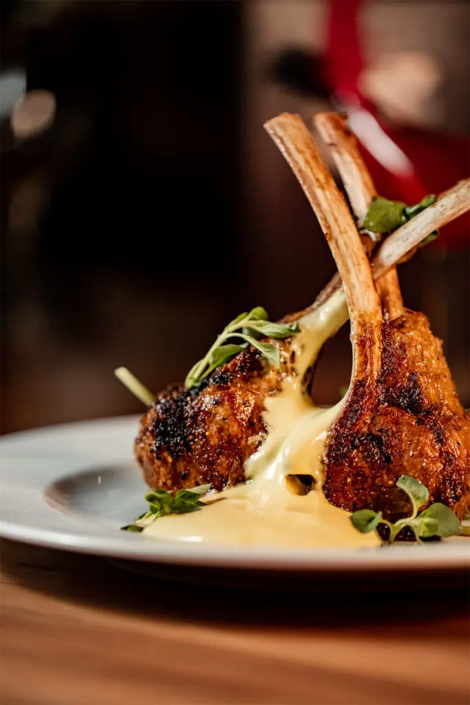 Harper's food menu includes Peruvian Anticucho Beef Sticks, Burmese Tea Leaf Salad and Texas Wagyu Tomahawk.