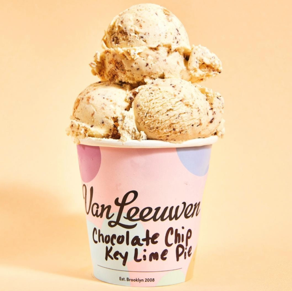 Van Leeuwen Ice Cream selection includes vegan flavors made with oat milk and cashew milk.