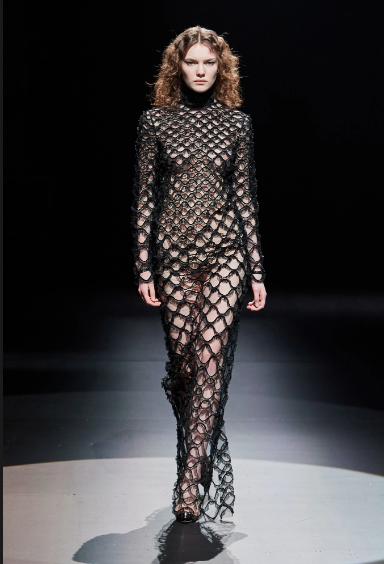Valentino black net gown. (Photo courtesy of Valentino)