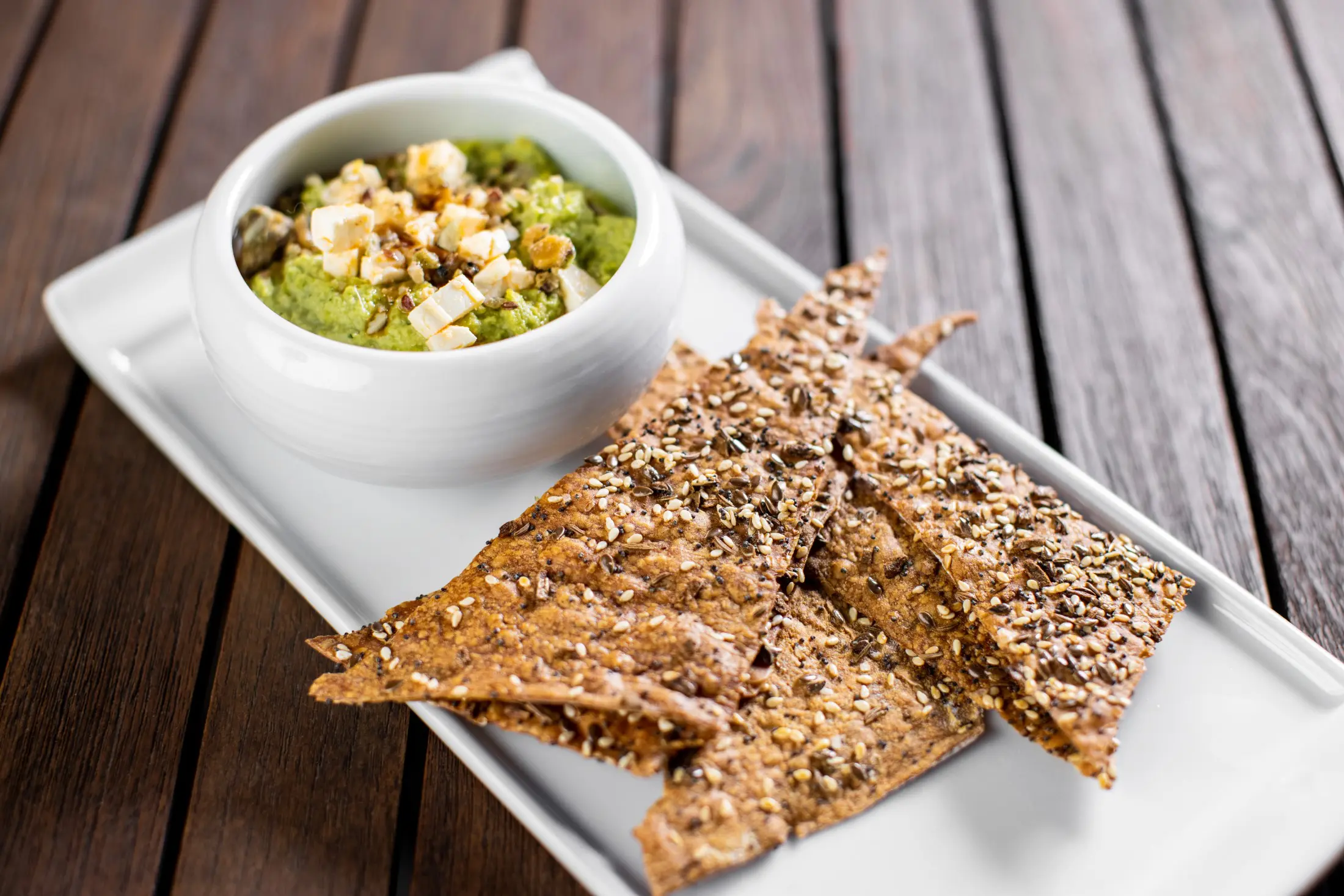 The spring pea hummus stood out on Saint Ann's new menu. (Photo by Kathy Tran)