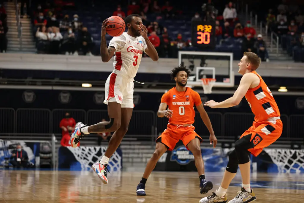 DeJon Jarreau played a nearly perfect floor game against Syracuse. (Photo by Jamie Schwaberow/NCAA Photos via Getty Images)