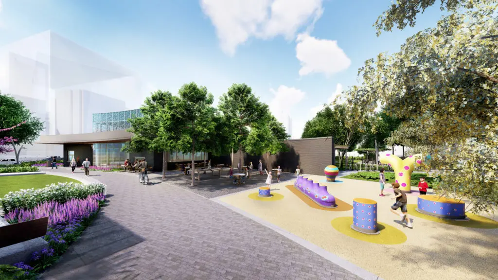 Trebly Park will feature Chiaozzas Whale Bone Dinner Party. (Rendering courtesy of the Downtown Redevelopment Authority)