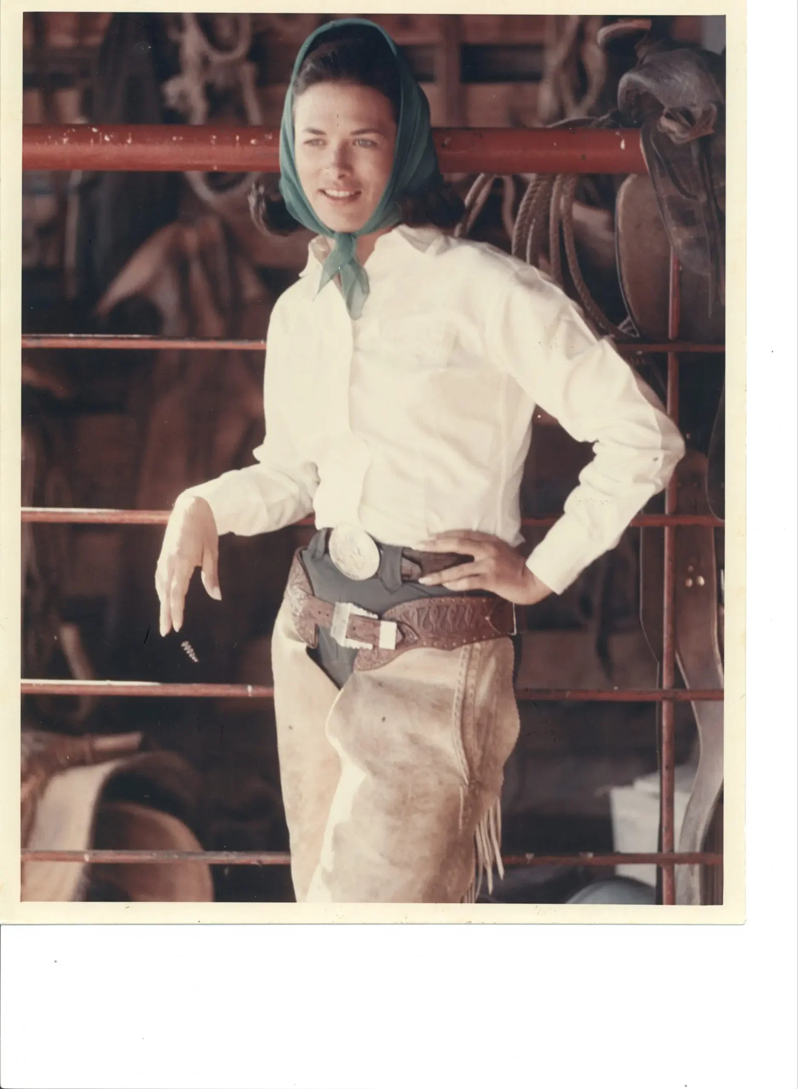 Anne Marion, at her Texas ranch, circa 1966