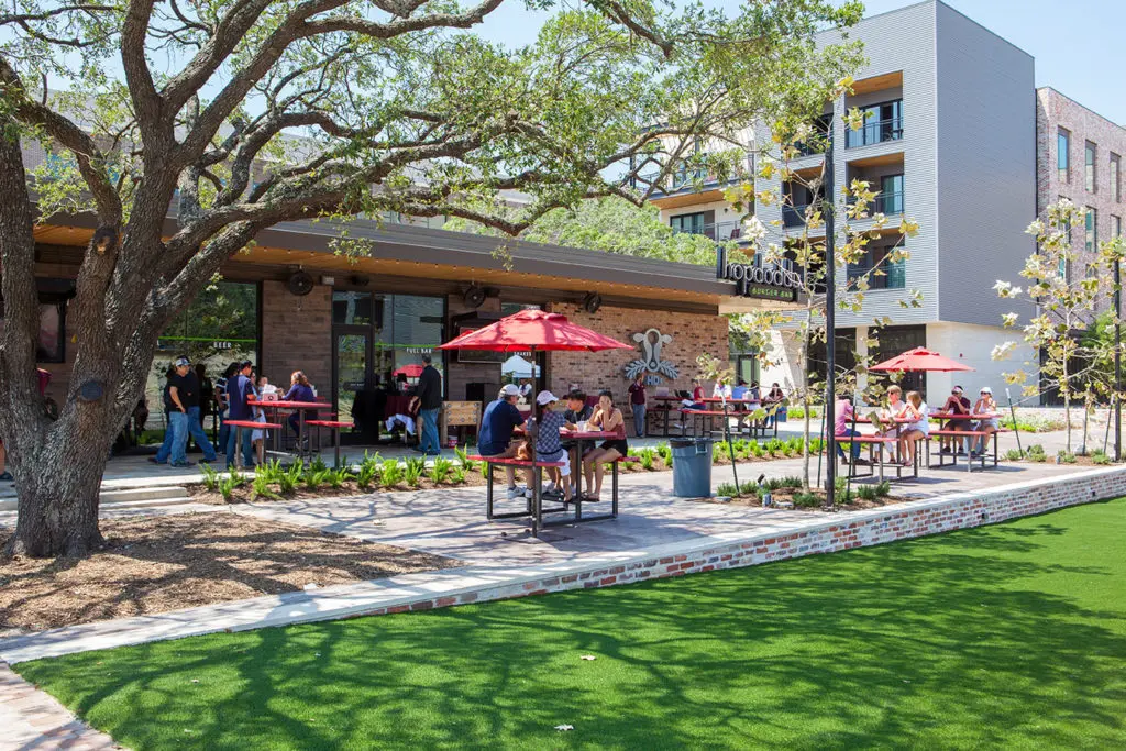 Midway's Century Square has patios galore.
