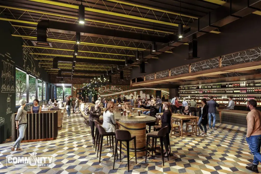 The restaurant at Community Beer Co. will include communal seating, as well as booths and tables. (Courtesy of Community Beer)