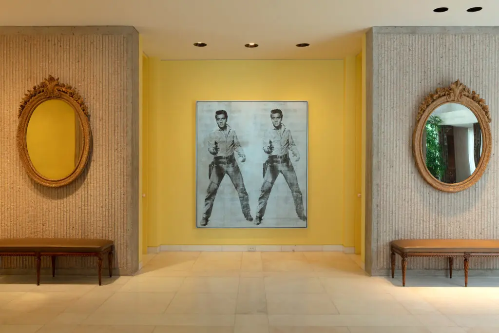 Anne Marion gave pride of place to  Andy Warhol’s "Elvis 2 Times," 1963. Featured in "American Visionary: The Collection of Mrs. John L. Marion," Wednesday, May 12, at Sotheby's New York, the Warhol stole the show at the Marion sale, exceeding prices for the late collector's cache of AbEx and Color Field canvases.  
