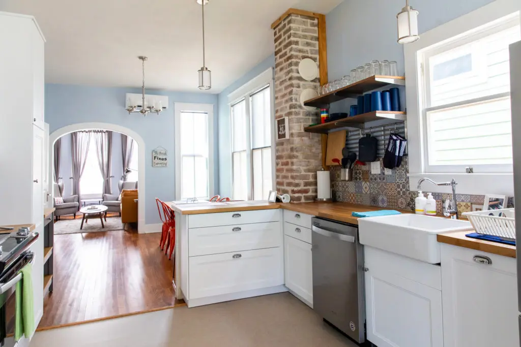 Interior of the four-room cottage known as the William and Edna Crawford House, built in 1913. (Photo by Koby Brown Photography)