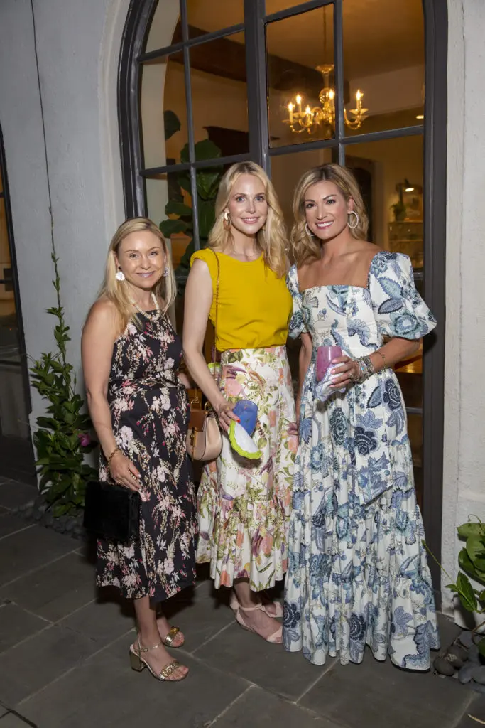 Tiffany Duning, Kathleen Jennings, Brett Jennings  at the Cara Cara dinner at the home of Lyndsey Zorich (Photo by Jenny Antill Clifton)