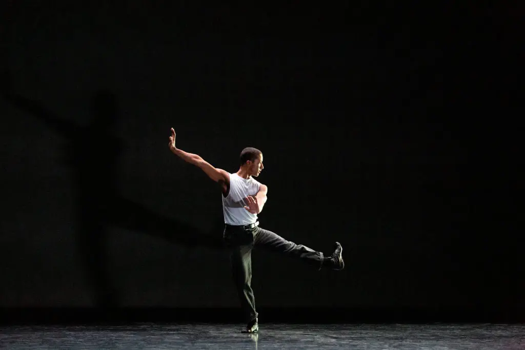 Houston Ballet Soloist Harper Watters in Stanton Welch’s In Good Company.  (Photo by Lawrence Elizabeth Knox)