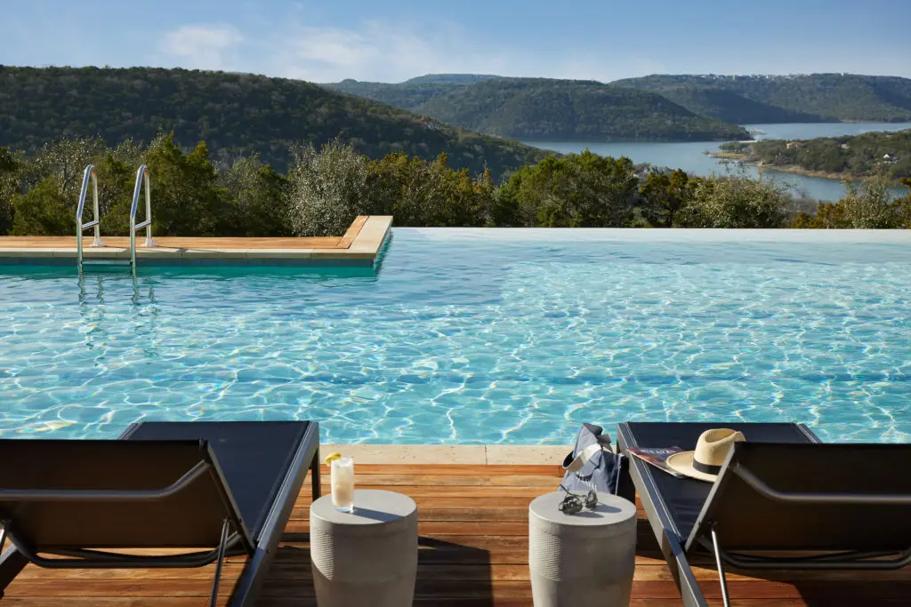 The resort's Serenity Pool comes with unbeatable views of Lake Travis. 