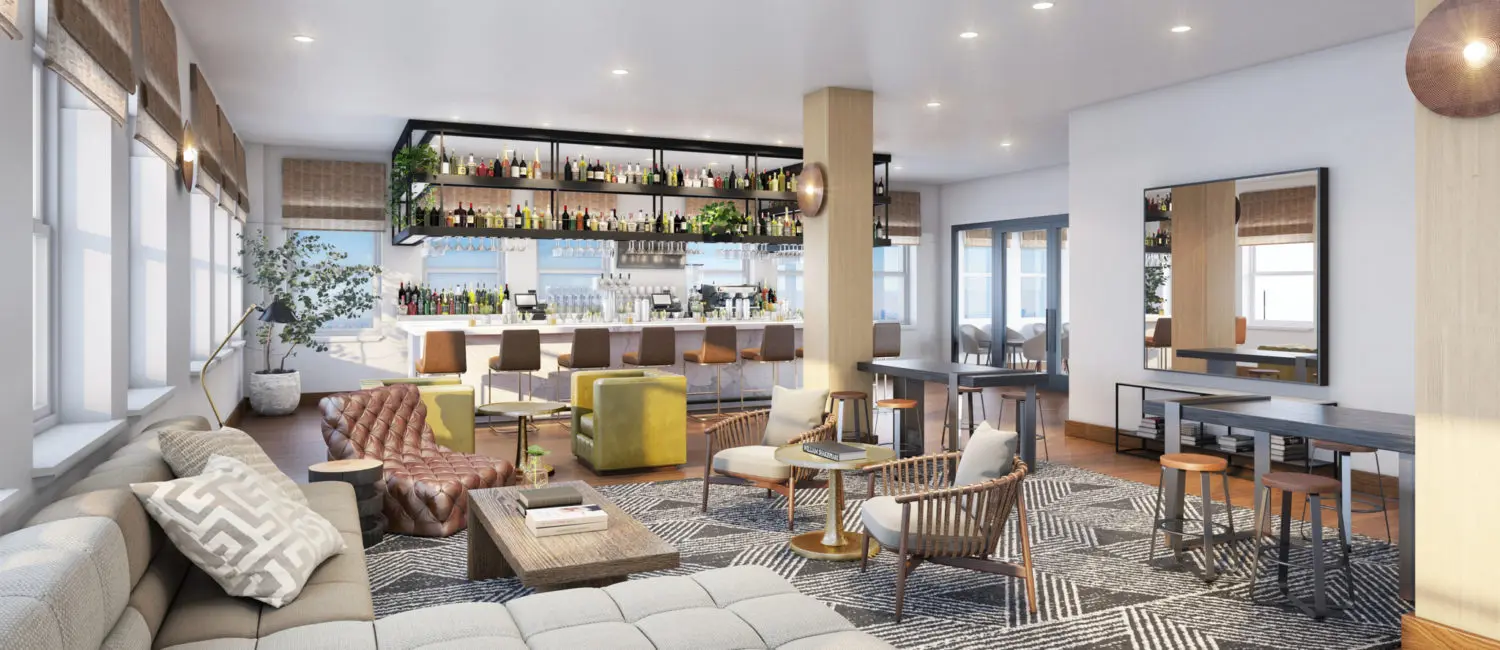 Kimpton – 24th floor living room and bar