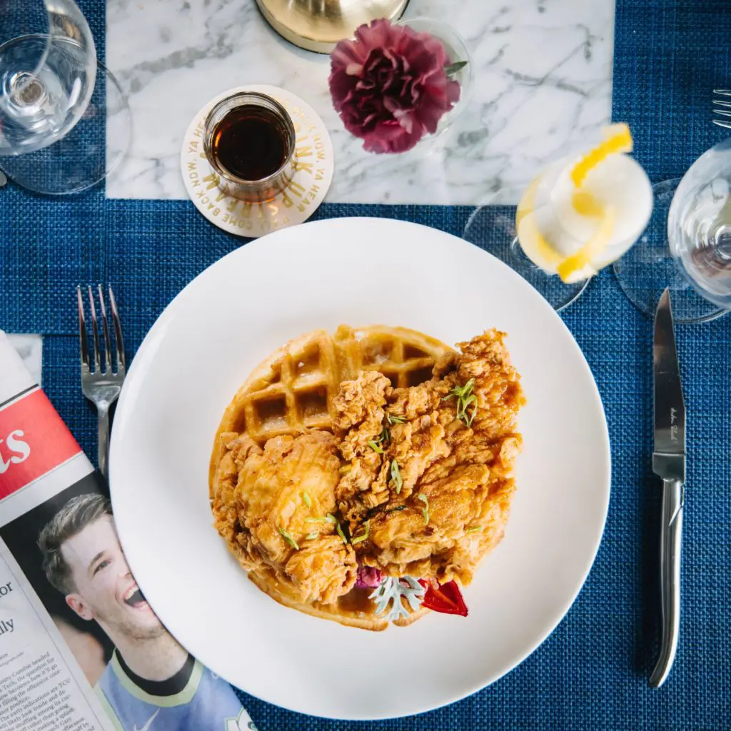 Mother’s Day – Chicken and waffles at Wicked Butcher inside the Sinclair Hotel