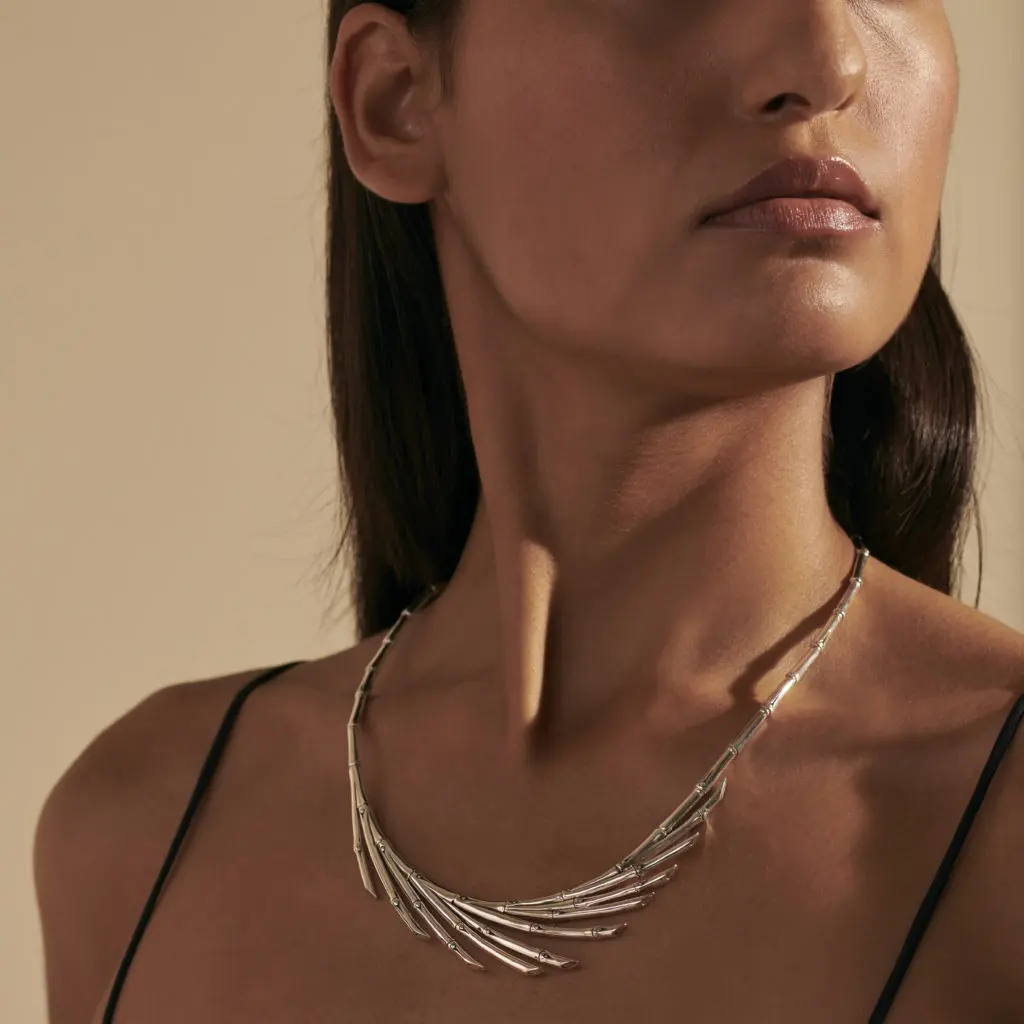 With the approach of Earth Day, John Hardy introduces additions to his Bamboo Collection, including the fan necklace. 