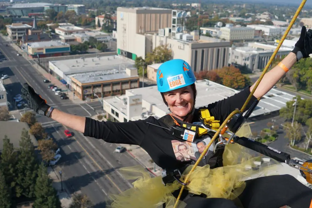 It will be a gas to rappel down the DoubleTree Galleria Hotel for the benefit of The Women's Home. (Over the Edge photo)